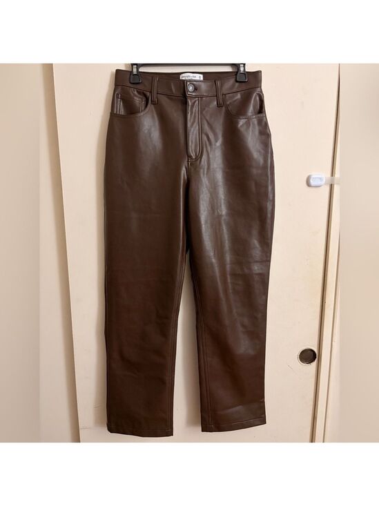 Abercrombie & Fitch Pants - Abercrombie & Fitch The '90s Straight Utra High Rise Leather Pants Size 29